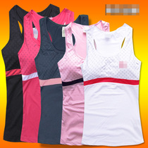  Summer indoor sports and leisure vest womens printed tennis vest fitness clothing running yoga sleeveless short t chest pad