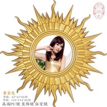 Factory direct European style PU frame Home mirror Golden sun Bathroom mirror Hotel living room decorative mirror sunglasses