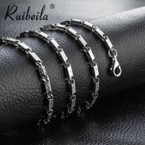 ruibeila925 silver boys necklace square silver chain fashion Japanese and Korean men Silver Chain 21 inch send men