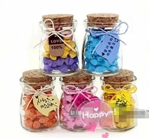 100ml small pudding glass bottle cork wishing bottle star Bottle Craft Glass Candy bottle drift bottle