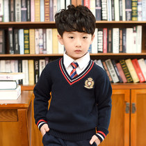 Childrens class clothes Long-sleeved spring and autumn and winter boys clothes British College style kindergarten clothes Primary school clothes School uniform sweater