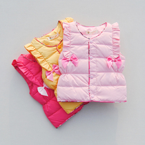 Autumn and winter childrens clothing Girls down liner vest Female baby down waistcoat Infant children down vest