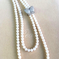 925 silver buckle sub accessories Pearl necklace clip buckle double row fixed mezzanine diy sweater chain laminated butterfly buckle