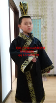 Hanfu childrens boy outfit straight tie Junran three send headdress can be customized to map