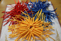 Colorful woven hand diamond knot small Cordyceps knot