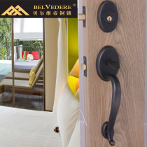 Shuangshan Hardware Belvidi Pure Copper Villa Luxury All Copper Door Lock American Double Open Child Handle Door Lock