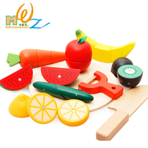 1-3-6 years old kindergarten children students wooden quality intelligence early education toys magnetic vegetables and fruits cut