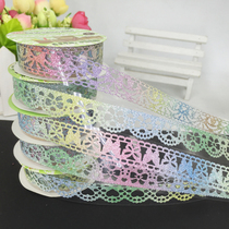 New Gradient Color Lace Adhesive Tape Glitter Glue Sticker Seven Color Gradient Decorative Adhesive Tape Diy Album Multicolored Stick