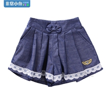 Very small fish 36487 girl summer soft and comfortable cool quick breathable casual children pure cotton thin soft shorts skirt