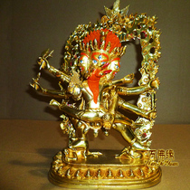 Domestic Nepalese Handmade Pure Copper Full Gold Double Horsehead Diamond Buddha Statue Golden Horsehead Mingwang 1 Chi