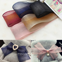 South Korea Import Texture Hard Gradient Color Yarn With Snow Yarn Ribbon Handmade Diy Headwear Hair Accessories Haircut Material