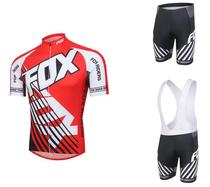 cycling wear 2016 fox red short-sleeved cycling suit heat dissipation strap cycling clothing