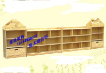 Pinus sylvestris plate free combination childrens toy cabinet log book toy display stand can be customized wooden cabinet