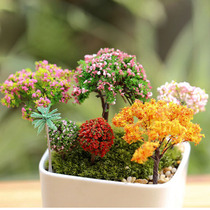 Moss micro landscape decoration tree landscape Cherry Tree mini peach tree DIY fake flower fake tree decorative flower