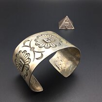 1960s US Indian Navajo ten thousand Character 925 Pure Silver Label vintage Antique Opening Bracelet Bracelet