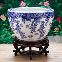 Buy and send the base Jingdezhen ceramic fish tank turtle tank Large ceramic fish tank goldfish tank Water lily tank bowl lotus