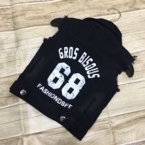 Boy cowboy vest black boy vest handsome 1-2-3-4-5-6 years old female 7-8 baby childrens clothing