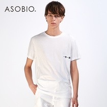 asobio mens early autumn Tide mens fashion theme letter pattern casual cotton round neck monochrome short sleeve t-shirt