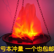 LED simulation fake flame light integrated stove large brazier lamp supermarket hot pot restaurant Bonfire Party KTV bar Light