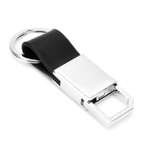 Creative leather trapezoidal mens waist hanging keychain car waist hanging fashion creative couple business gifts new