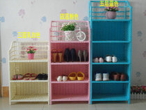 Rattan straw multi-layer bookshelf combination simple small shoe cabinet storage shoe shelf home economy storage cabinet shoe cabinet