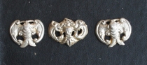Old silver gilt bat-shaped flower ornament set of three