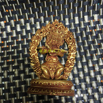 The fate of the Buddha with the Nepalese pure copper full gilt Buddha statue two arms Mahagala red stick Mahagala protector