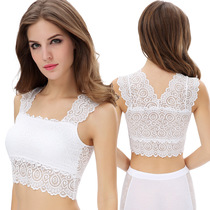 White bratback large size one-piece anti-light sexy lace breast wrap short small vest bottoming underwear