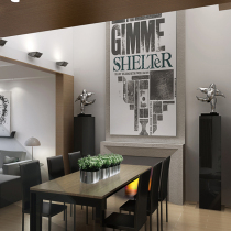 Modern shallow matte old decorative mural wall painting soft-packed villa hotel restaurant model room living room simple