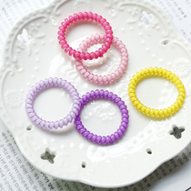 Korean version of the telephone line hair ring Hair ornaments fine Jelly color ultra-durable elastic head rope Hair rope Small telephone line rubber band