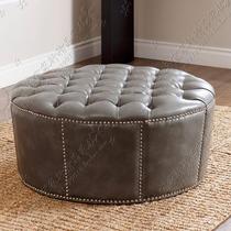 Special price European round leather shoe stool coat room fitting stool sitting room sofa stool leather stool