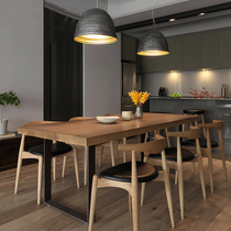 Solid wood dining table and chair combination American LOFT retro home dining table rectangular log table simple coffee table