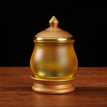 Taiwan colored glaze for the Buddha to provide a cup of light holy water cup pure copper tribute cup pure copper tribute cup water cup for Buddha Cup ornaments