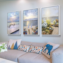 Nordic style living room decorative painting Sofa background wall Jane European mural triptych Modern simple wall painting landscape hanging painting