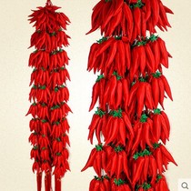 Festive New Year decorations Large Chinese knot pendant Fabric pepper string pendant Red Pepper pendant