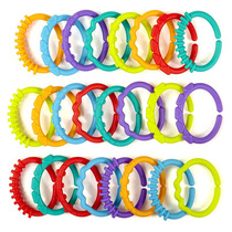 Baby hanging ring toy Baby hand grasping connecting ring Bed hanging Buckle ring rainbow circle 1-2 years old teether toy
