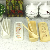 Childrens Baby Tableware Cartoon Chopsticks with Spoon Childrens Chopsticks Travel with Box Sanitary Set