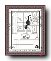 Precision printed DMC cross stitch kit * naughty black cat 3 (KT2833)