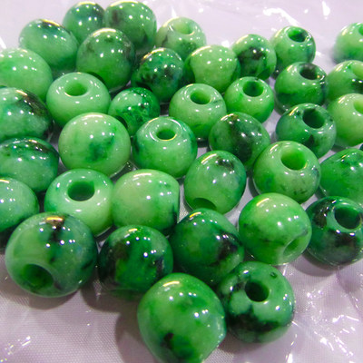 翡翠吊坠阳绿a货路路通串珠缅甸老坑路路通挂件玉珠手链带证_7折现价