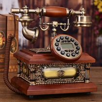 Antique telephone retro telephone European telephone telephone solid wood home telephone landline new high-end