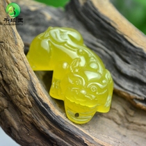 Natural Lantian Jade brave pendant pendant huang jin yu ran off with the money Brave Jade men necklace