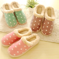 Winter cotton slippers couples home indoor non-slip bag heel floor slippers for men and women home slippers