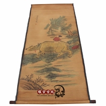 Antique Middle Hall Antique Calligraphy Painting Middle Hall Painting Chinese Painting Living Room Hanging Painting Landscape Painting Chen Shaomeis cattle drawing has been framed