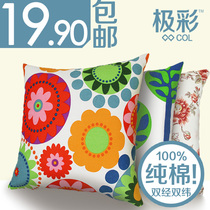 European cotton canvas thickened cartoon sofa waist pillow pillow with core office pillow Large cushion