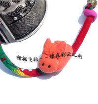 Ethnic style channeling beads flower cloth small copper bell bracelet hand rope men and women small animals series