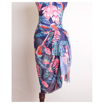 Bird matching big gauze color hot spring swimming pool shawl apron slim island surfing womens clothing