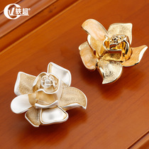 Creative handle Gold rose European wardrobe cabinet single hole handle Chinese cabinet cabinet door drawer small handle