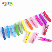 7 3cm small wooden clip 20 kindergarten handmade diy material mini color note Photo clip