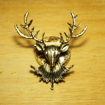Mr. Eg steampunk mainland retro bronze industry Old creative unique elk Lolita small brooch