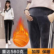 Autumn Winter Dress Pregnant Woman Pants External Wear Pants Big Code Warm Pants Woman Northeast Sports Pants Glint Thickened Cotton Pants Winter